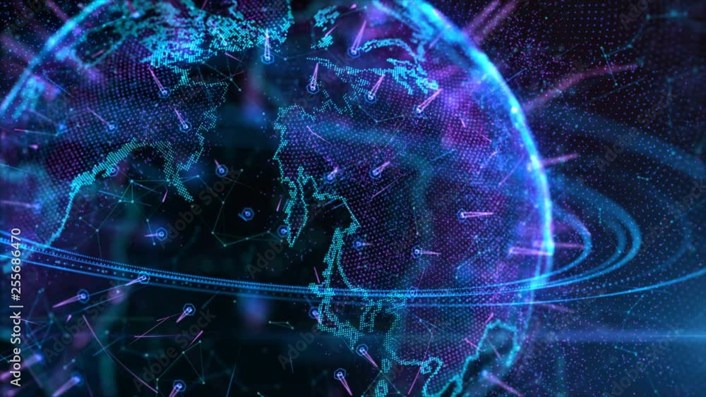Poster digital cyber space and cyber security digital data concept