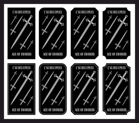 Ace of swords Tarot of the symbols black and white