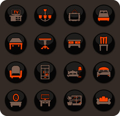 Furniture vector icons set