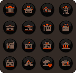 Infrastucture of the city icons set