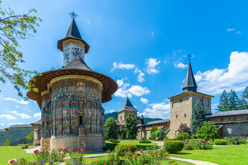 Sucevita orthodox painted monastery, Suceava town, Romania - obrazy, fototapety, plakaty