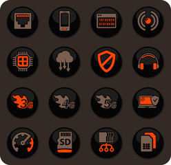 Mobile connection icons set