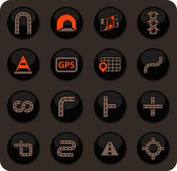Road icons set
