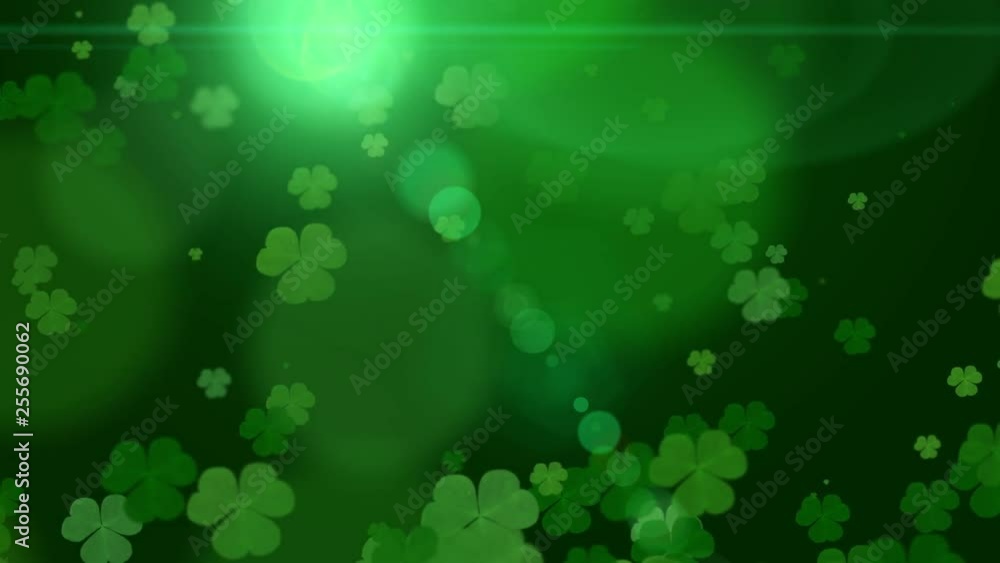 Poster st. patrick's day green shamrock leaves background. patrick's day backdrop with growing clover leaf 