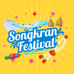 Songkran Festival Banner, Thai New Year's Day