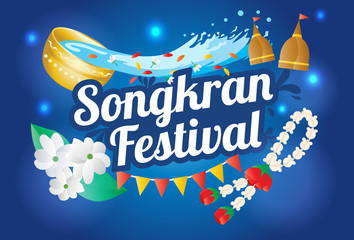 Songkran Festival Banner, Thai New Year's Day