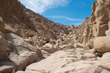 Rocky mountain slope in a remote arid desert