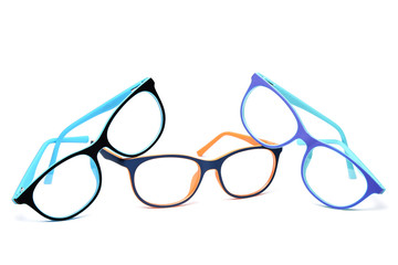 Side view plastic frame rim for children's glasses. Eyeglasses for children's vision correction.