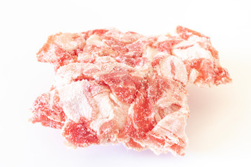 切って冷凍した牛肉