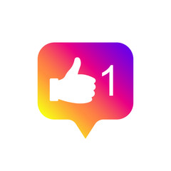 Social media modern like sign, gradient color. Like button, icon, symbol, ui, app, web. Vector illustration. EPS 10.