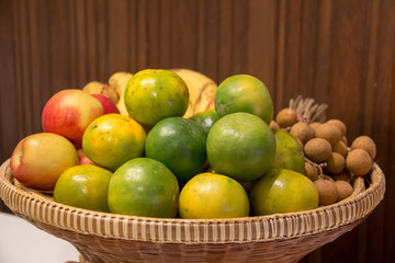  fresh fruit in dish for eat
