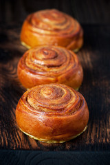 Cinnamon buns, close up