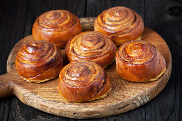 Cinnamon buns, close up