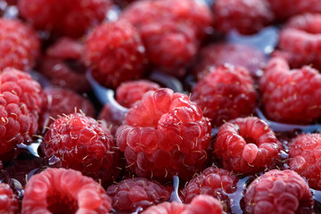 fresh berries of pink raspberry