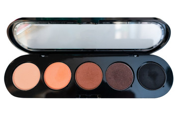 professional set of shadows for makeup artist. isolate. white background