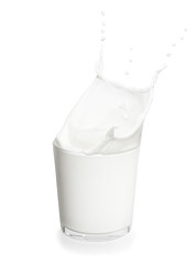 glass of milk with splash