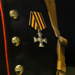 Obraz premium St. George's cross on the form of the Russian warrior