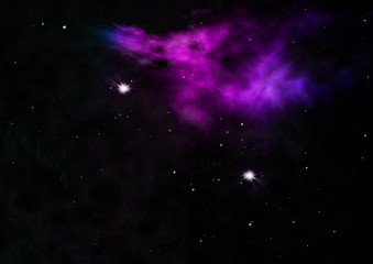 Fototapeta premium Star field in space and a nebulae. 3D rendering