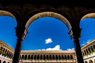 On the balcony of the Peruvian monastery