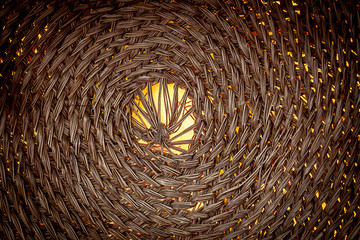 Wicker basket lets the yellow light pass