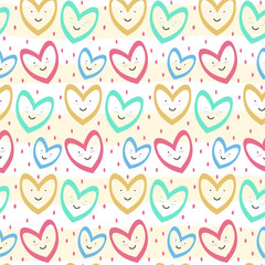 Cute romantic hearts valentine's day pattern background