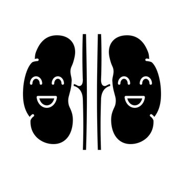 smiling black kidneys medical icon clip art preview