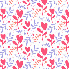 Cute romantic hearts valentine's day pattern background