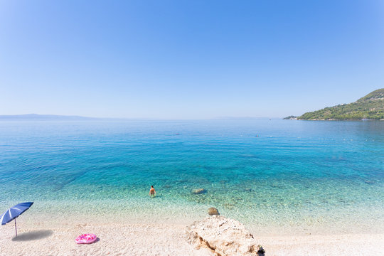Drasnice, Dalmatia, Croatia - Relaxing at the beautiful beach of Drasnice