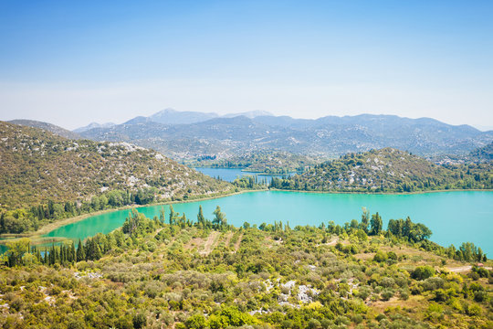 Bacina Lakes, Dalmatia, Croatia - Overview across the beautiful Bacina Lakes