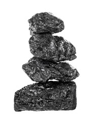 Pile of coal isolated on white background