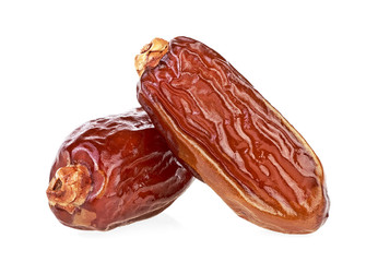 Two dates fruit isolated on a white background