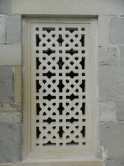Azerbaijan. Baku. Stone lattice on the window