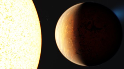 Planet in the space. Colorful art. Solar system. Gradient color. Space wallpaper. High quality, resolution, 4k.