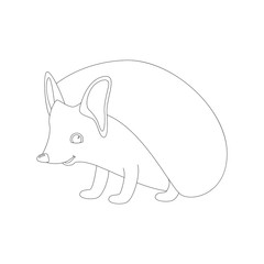 cartoon eared hedgehog . vector illustration,lining draw
