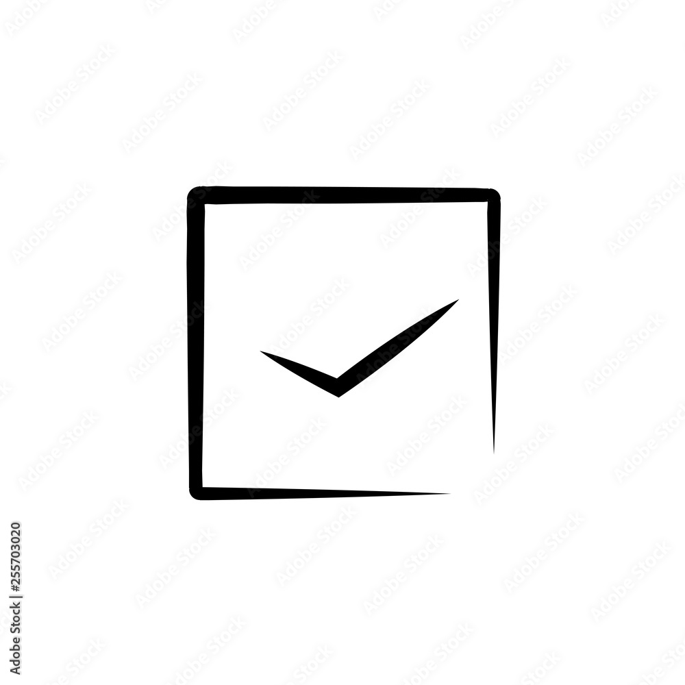 Poster square checkbox or check box line art vector icon for apps and websites