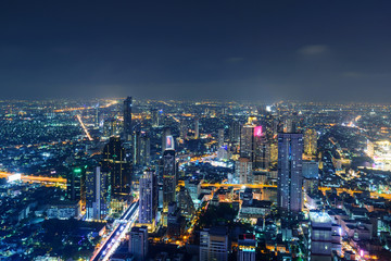 Fototapeta na wymiar High view of city in night time