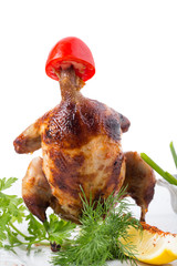 Delicious grilled chicken with tomato sauce.