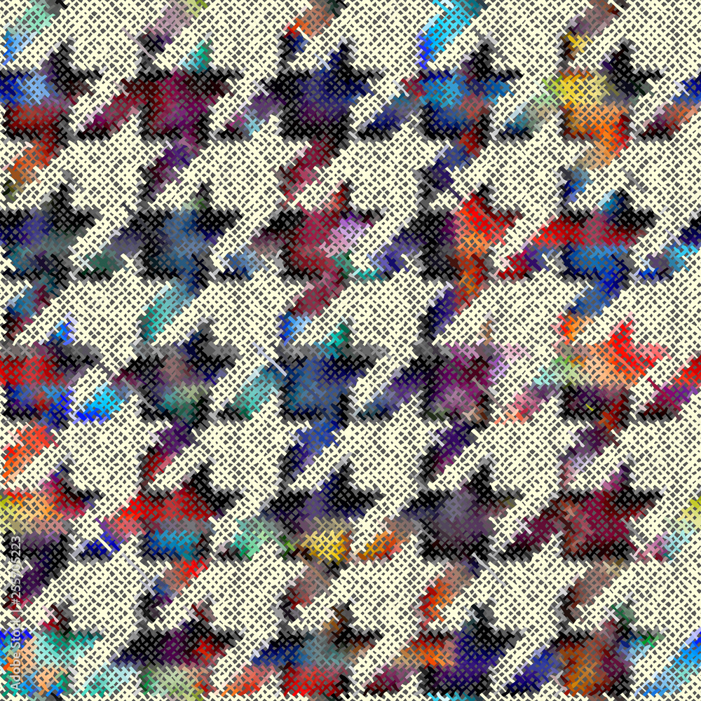 Aufkleber Imitation of a texture of rough canvas. Seamless pattern.