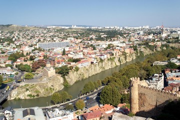 Fototapeta na wymiar view of the city Tbilisi