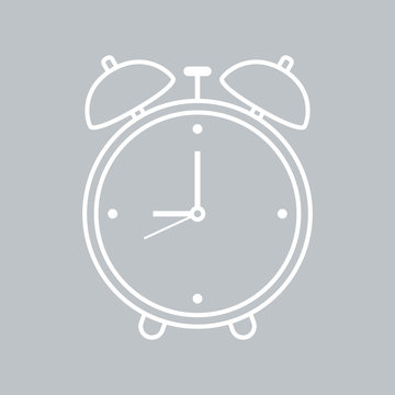 Alarm clock icon on gray background for any occasion