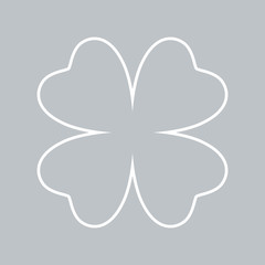 Clover flat icon on gray background for any occasion