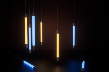 abstract glowing lines, 3d rendering