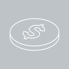 Obraz premium Coin flat icon on gray background for any occasion
