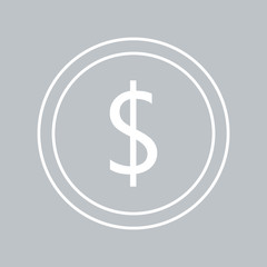 Coin flat icon on gray background for any occasion