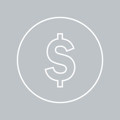 Coin flat icon on gray background for any occasion