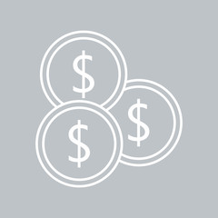 Coin flat icon on gray background for any occasion