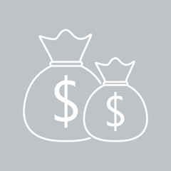 Money bag flat icon on gray background for any occasion