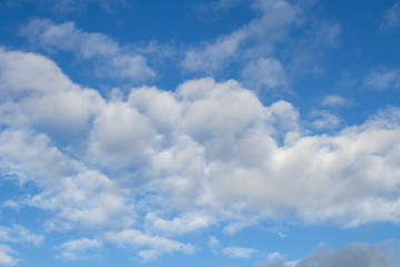 Background of beautiful blue sky and white clouds in summer  