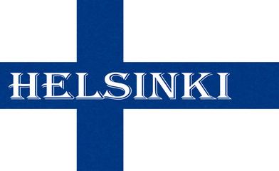 Obraz premium Flag of Finland, Helsinki. Scandinavian northern country. Isolated Finnish banner with scratched texture, grunge. Flat style, vector with noise, marble textured background. Horizontal orientation.