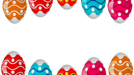 Fototapeta na wymiar Frame of colorful easter eggs